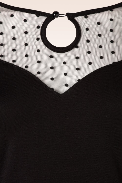 Banned Retro - Evita Evening Top Années 50 en Noir 2