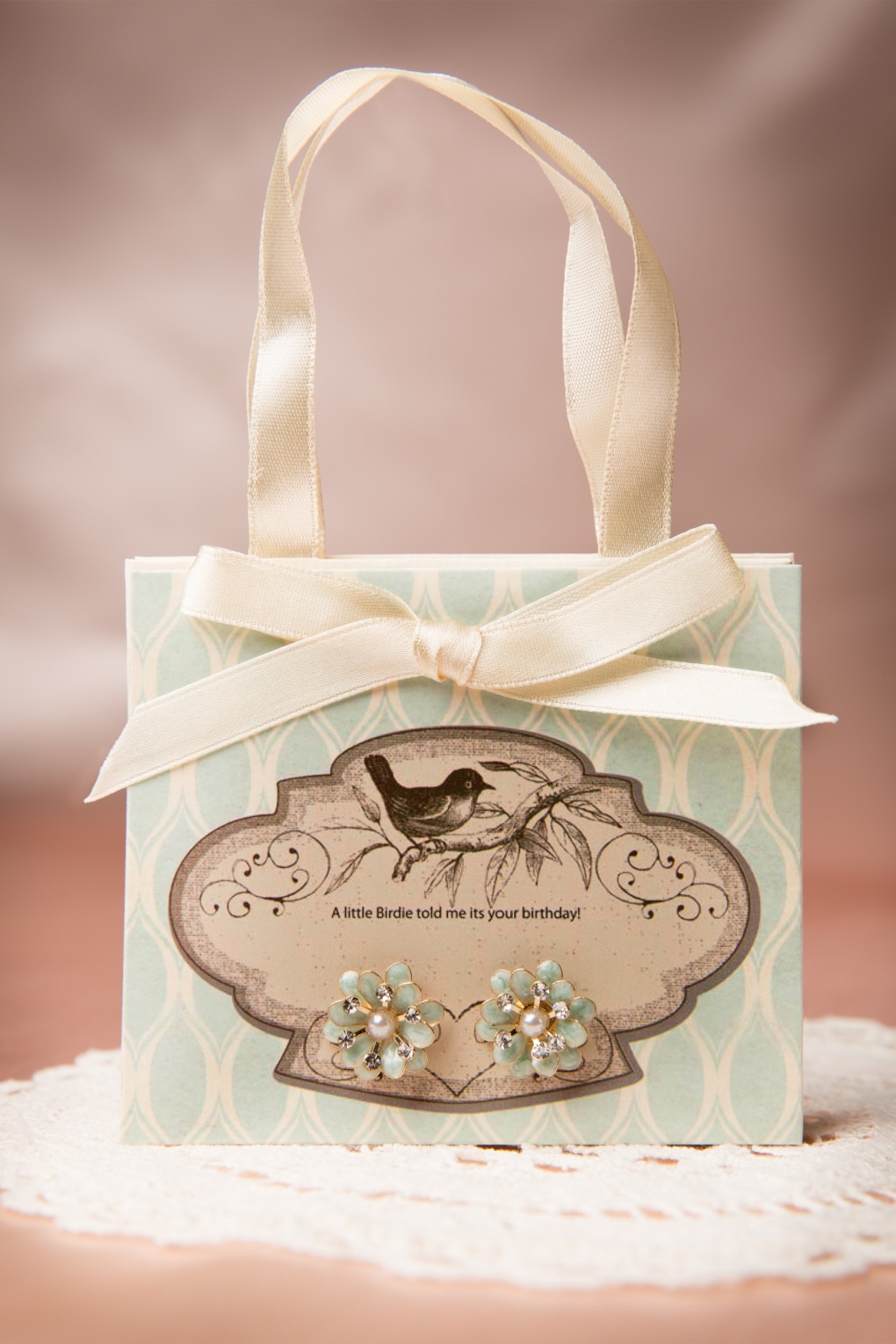 Postcard Gift Lacey Flower Earrings