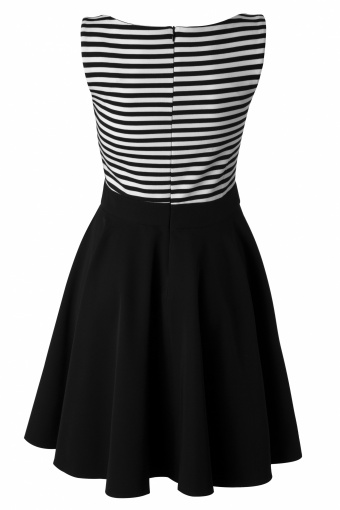 50s Stripey Black and White Dress