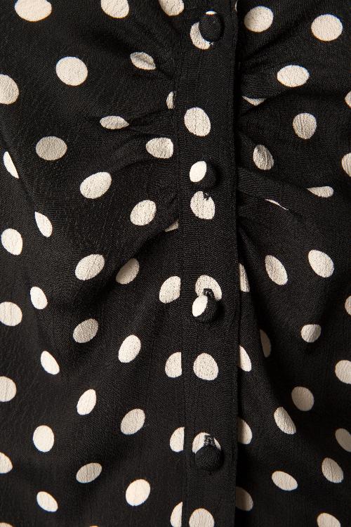 The Seamstress of Bloomsbury - 40s Paula Polkadot Blouse in Black and White 3