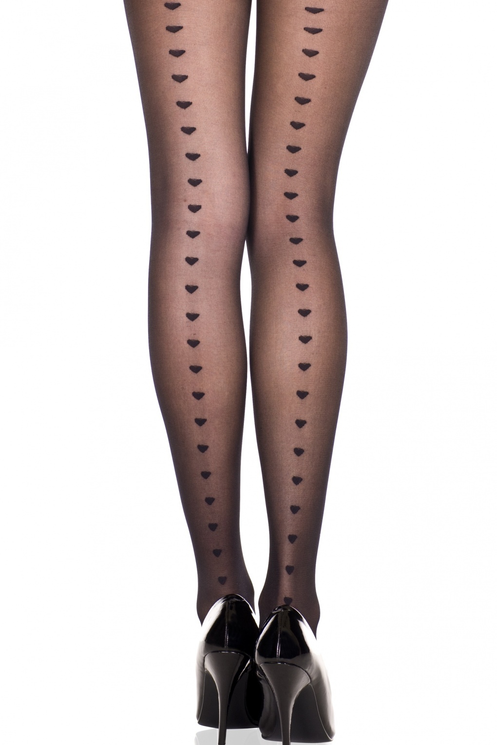 Loving Heart Black Seamer Tights