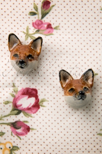 Mary Hand Painted Fox Earstuds 330 79 11513 20131211 0007W