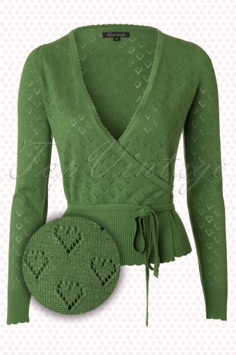 King Louie Wrap Heart Cardigan Green 110 49 12279 20140115 0002W