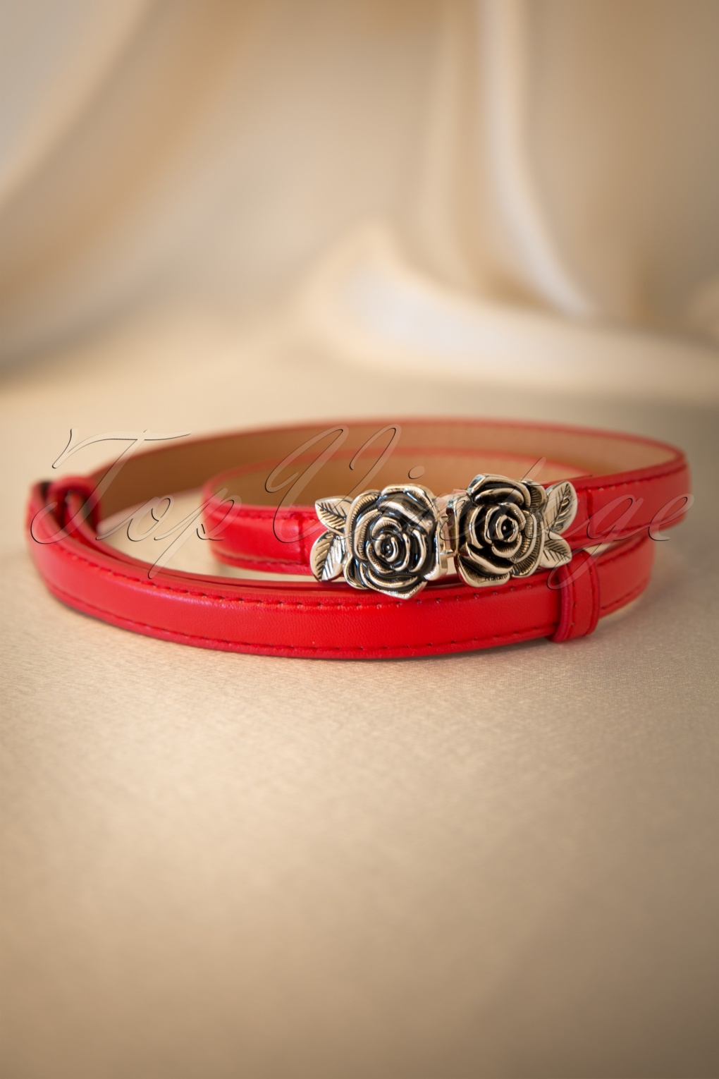Metal Rose Belt Red