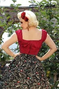 Pinup Couture - 50s Peasant Top in Red 7
