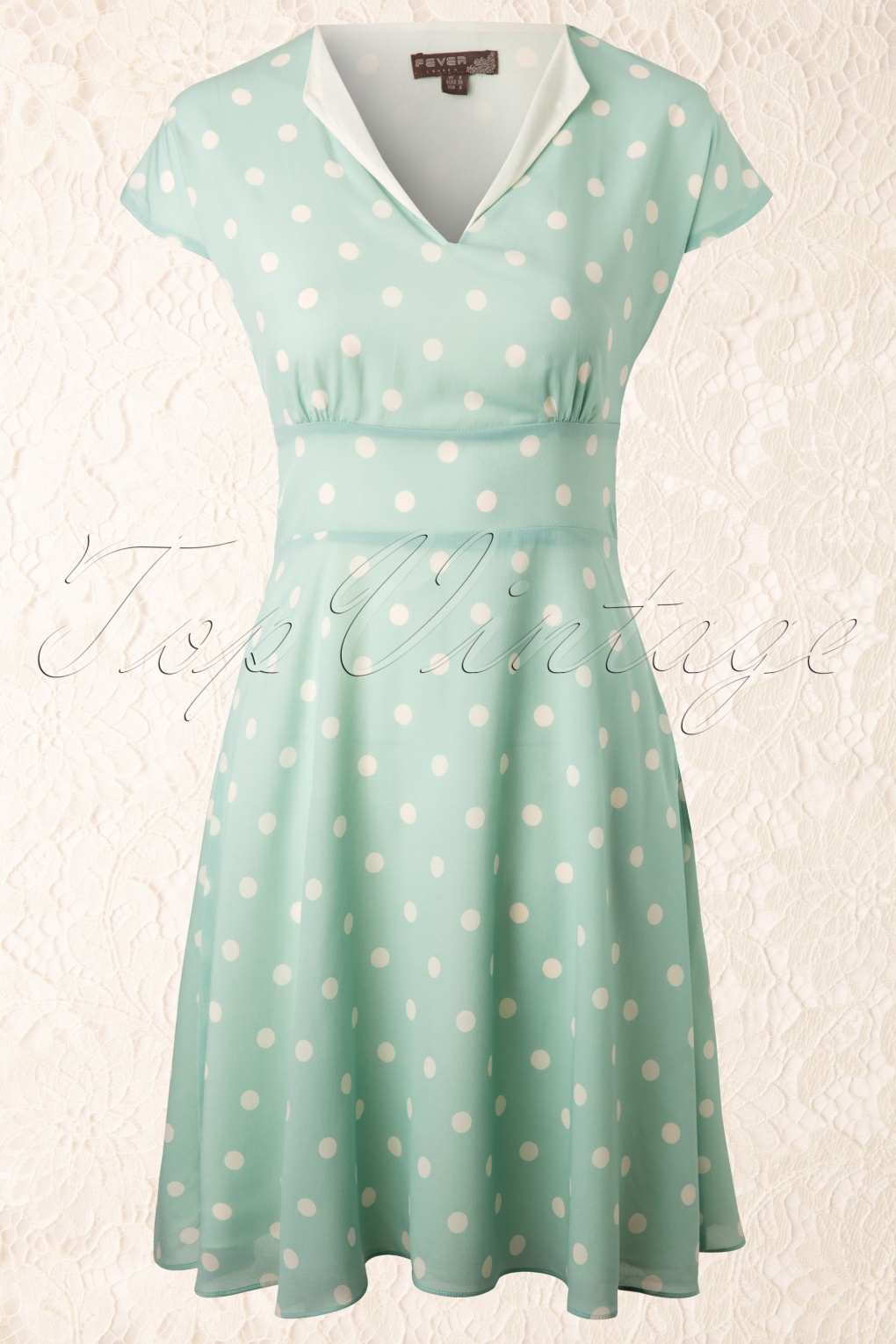 40s Amalfi Polka Dot Dress in Mint Green