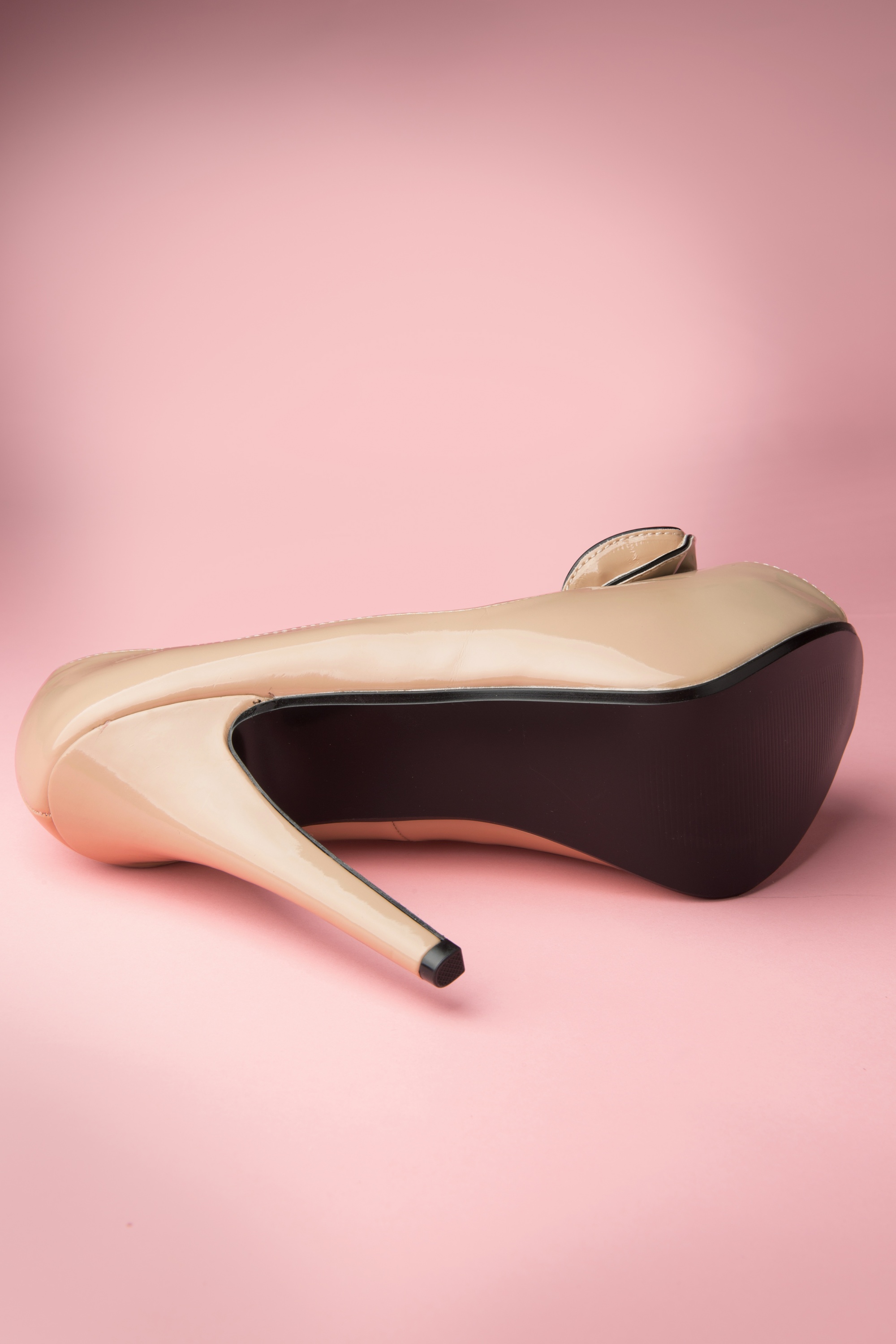 Pinup Couture Lolita Plateau Pump Beige Peeptoe | Shop at