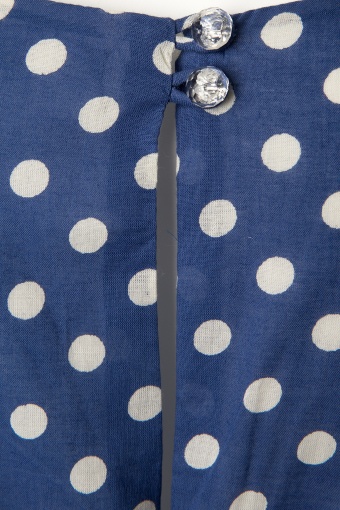 Lucy Long Blue and White Polka Dress