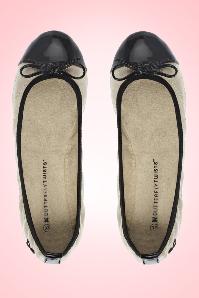 Butterfly Twists - Foldable Ballerina Olivia Quilted Patent Toe Cream and Black 6