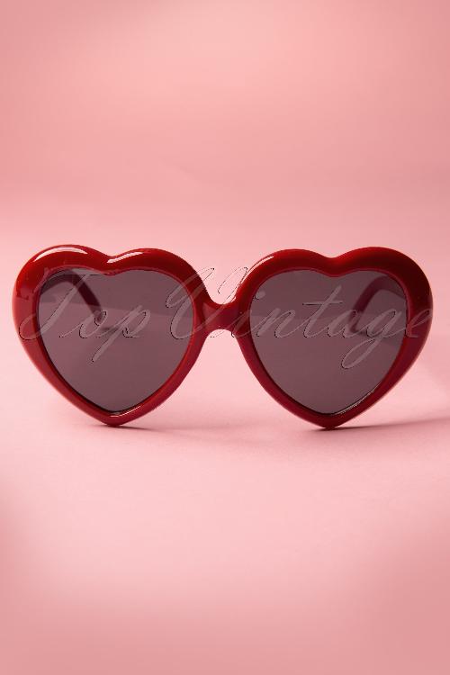 So Retro - Red Hearts Sunglasses Années 1960 4