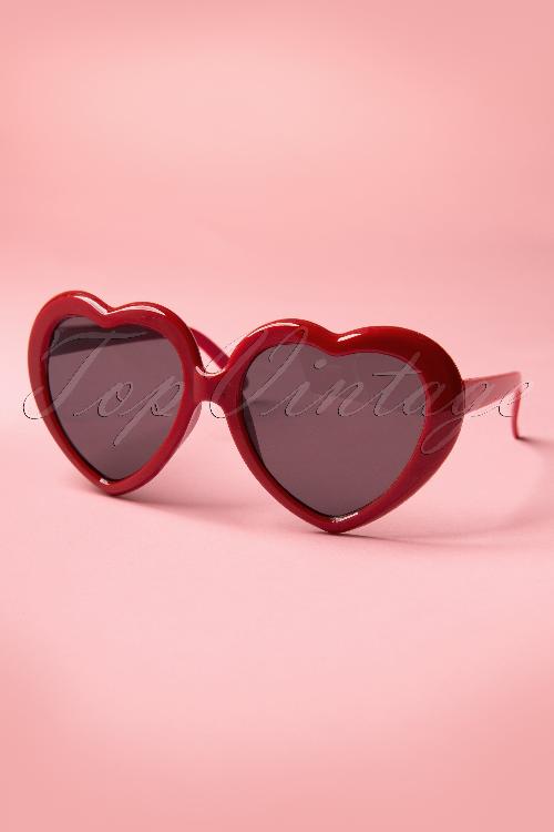 So Retro - Red Hearts Sunglasses Années 1960 5