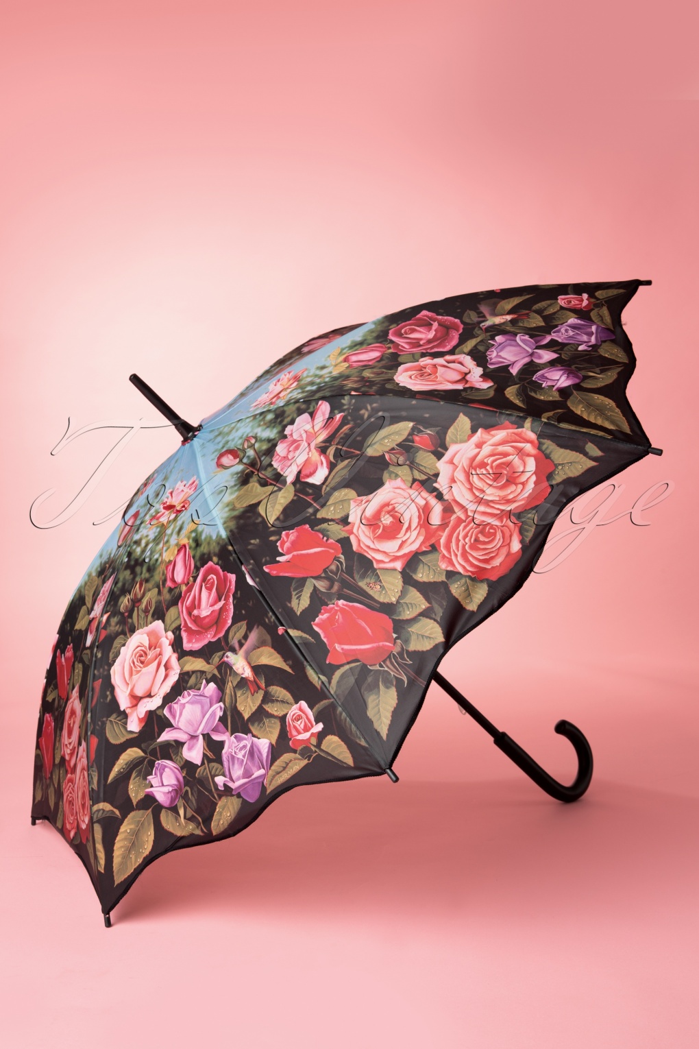 50s Vintage Rose Garden Umbrella