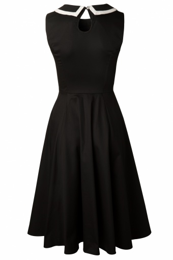 50s Sailor Swing Dress in Black and White