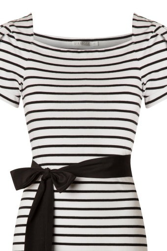 50s Alexis Black and White Striped Dress