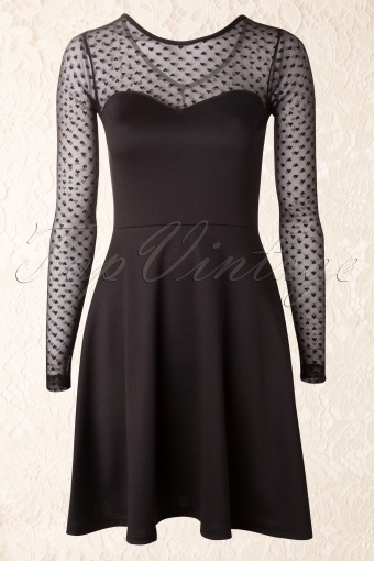 Doris Heart Dress in Black