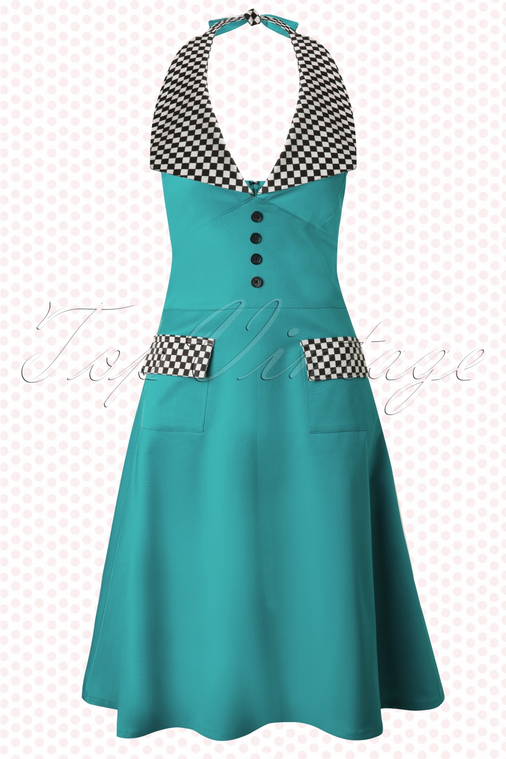 TopVintage exclusive 50s Trixie Race Dress in Blue