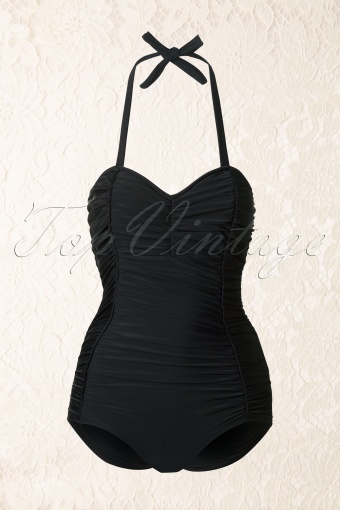50s Sophia Black Swimsuit