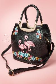 Banned Retro - Flamingo-Handtasche in Schwarz 4