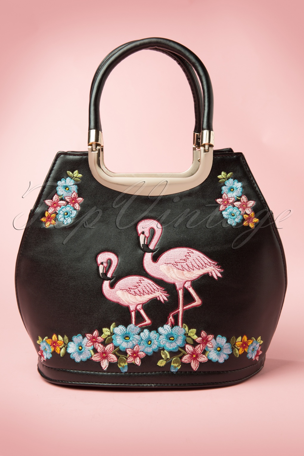 partij ozon timer 50s Flamingo Handbag in Black