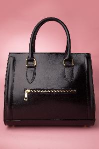 VaVa Vintage - Edle schwarze Lederhandtasche 7