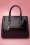 VaVa Vintage - 60s Classy Black Leather Handbag 7