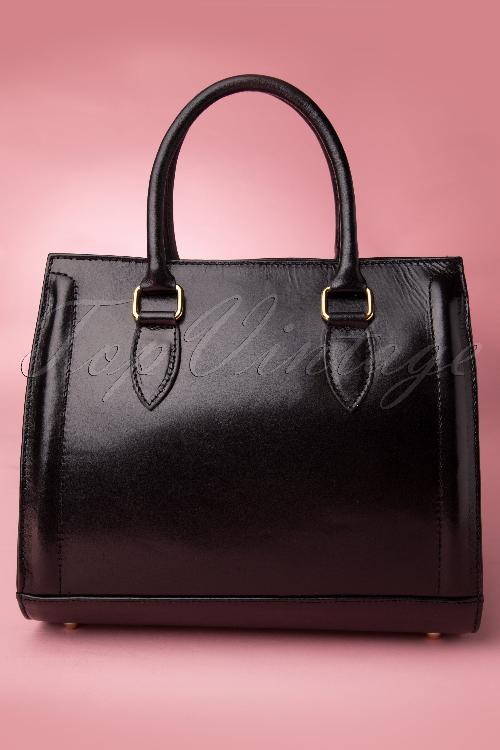 VaVa Vintage - 60s Classy Black Leather Handbag