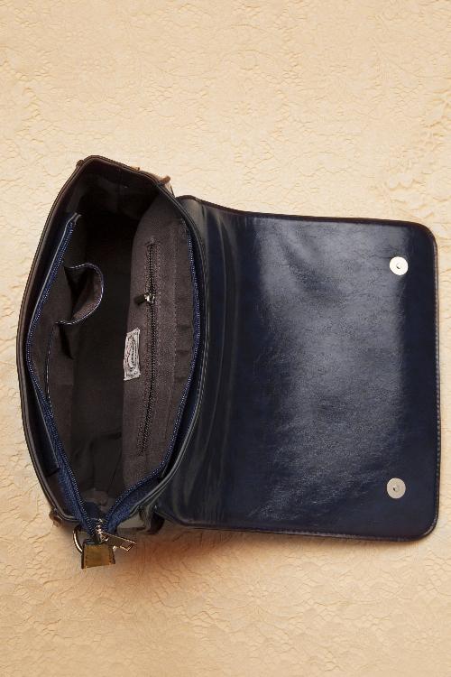 Banned Retro - 50s Antique Messenger Bag in Blue 5