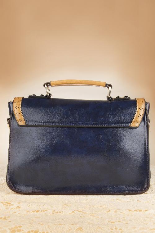 Banned Retro - 50s Antique Messenger Bag in Blue 6