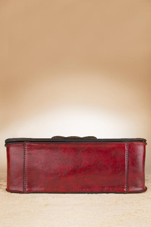 Banned Retro - Antique Handbag Années 1950 en Rouge 7