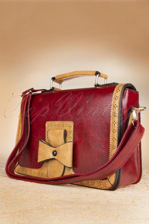 Banned Retro - Antique Handbag Années 1950 en Rouge 3