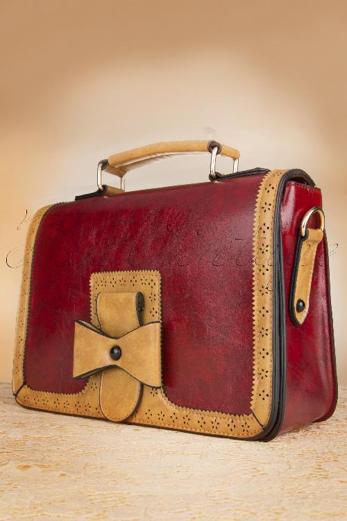 Banned Retro - Antique Handbag Années 1950 en Rouge 2