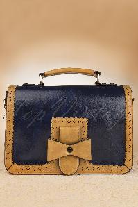 Banned Retro - 50s Antique Messenger Bag in Blue