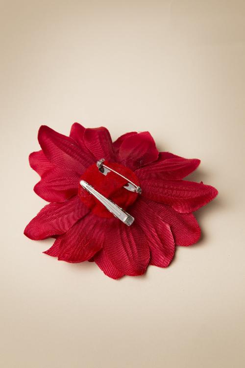 ZaZoo - Flower Hair Clip & Brooch in Red 3
