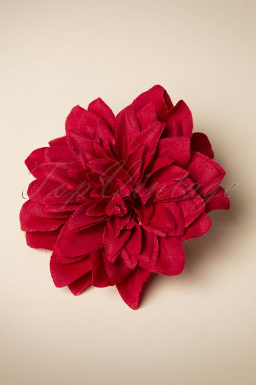 ZaZoo - Flower Hair Clip & Broche Années 50 en Noir