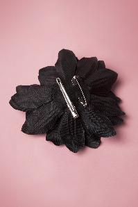 ZaZoo - 50s Flower Hair Clip & Brooch in Black 3