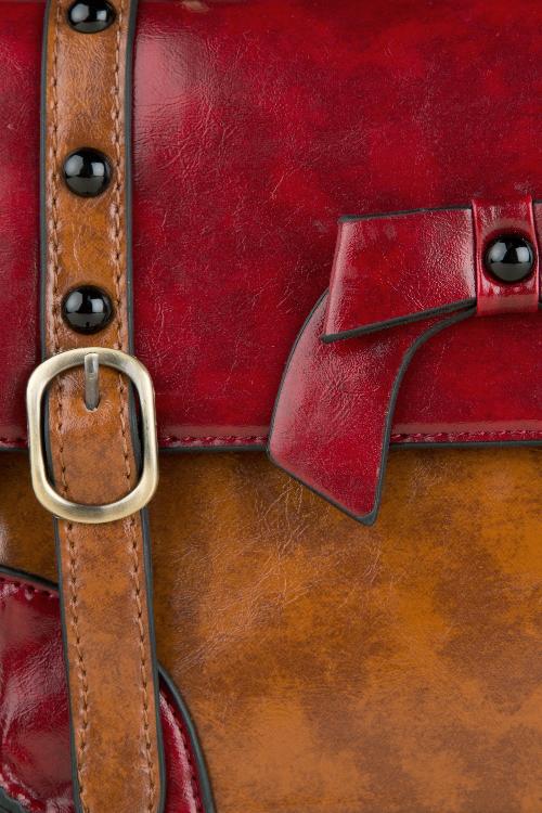 Banned Retro - Vintage Bow Messenger Bag in rood 4