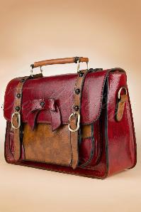 Banned Retro - Vintage Bow Messenger Bag Années 1950 en Rouge 2