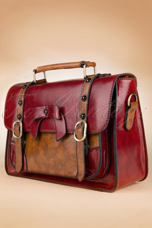 Banned Retro - Vintage Bow Messenger Bag in rood 2