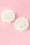 Pin-Up Pair Of Cream Flower Hairclips Années 50