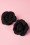 50s Pin-Up Pair Of Black Flower Hairclips