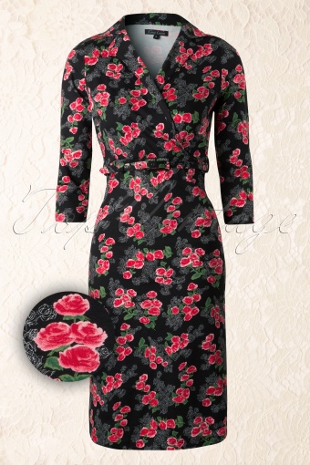 King Louie Black Polo Roses Dress 106 14 12466 20140607 0003WAV