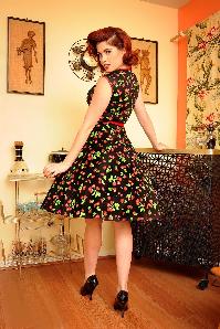 Pinup Couture - Heidi Black Cherry Swing dress 5
