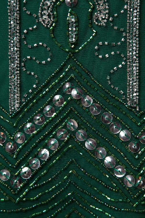 Frock and Frill - 20s Ziegfeld Flapper Dress in Emerald Green 9