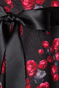 Hearts & Roses - Pretty Rose Swing Dress Années 1950 en Noir 4