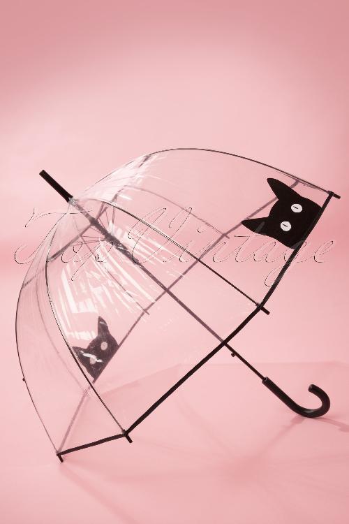 So Rainy - It's Raining Cats Transparent Dome Umbrella Années 50