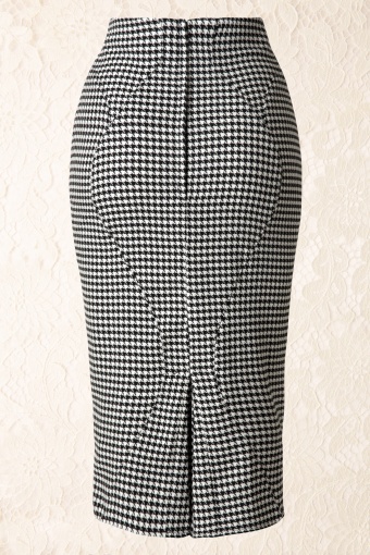 Topvintage Exclusive 50s Houndstooth Pencil Skirt