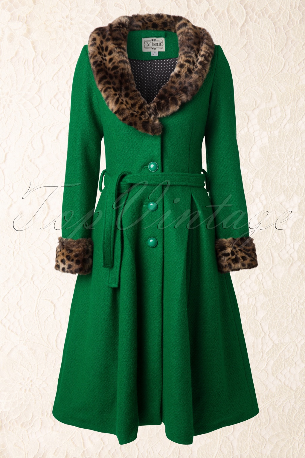 40s coat emerald green pink welcome