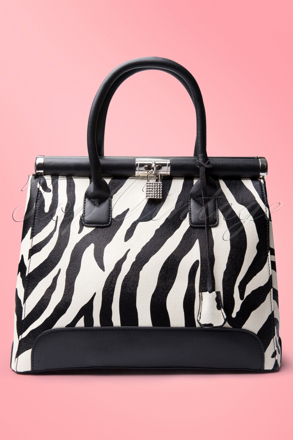 Zebra Cream Black handbag
