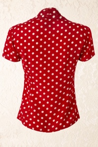 The Seamstress of Bloomsbury - Paula Polkadot blouse in rood en wit 4