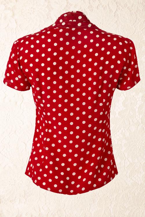 The Seamstress of Bloomsbury - 40s Paula Polkadot Blouse in Red and White 4